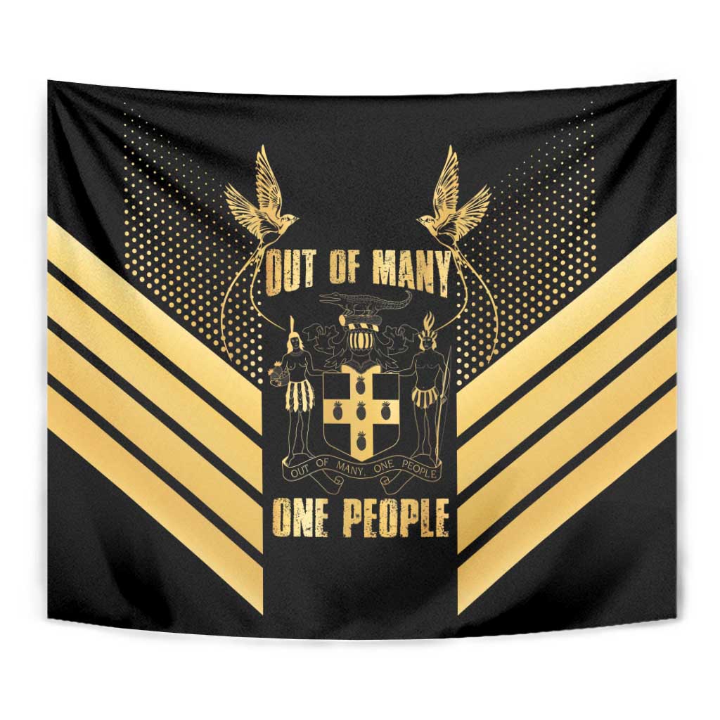 Jamaica Independence Day Tapestry Out Of Many One People Gold Color