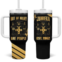 Jamaica Independence Day Tumbler With Handle Out Of Many One People Gold Color