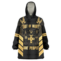 Jamaica Independence Day Wearable Blanket Hoodie Out Of Many One People Gold Color