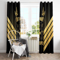 Jamaica Independence Day Window Curtain Out Of Many One People Gold Color