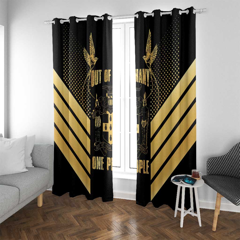 Jamaica Independence Day Window Curtain Out Of Many One People Gold Color