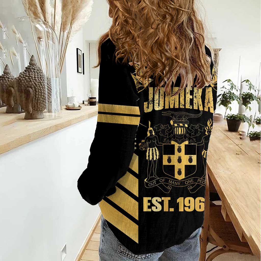 Jamaica Independence Day Women Casual Shirt Out Of Many One People Gold Color