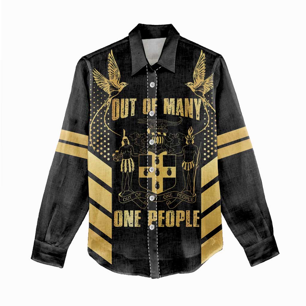 Jamaica Independence Day Women Casual Shirt Out Of Many One People Gold Color