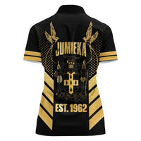 Jamaica Independence Day Women Polo Shirt Out Of Many One People Gold Color