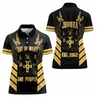 Jamaica Independence Day Women Polo Shirt Out Of Many One People Gold Color