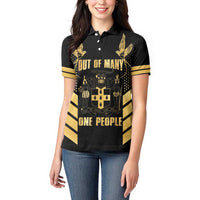 Jamaica Independence Day Women Polo Shirt Out Of Many One People Gold Color