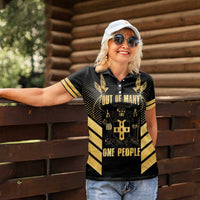 Jamaica Independence Day Women Polo Shirt Out Of Many One People Gold Color