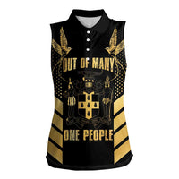 Jamaica Independence Day Women Sleeveless Polo Shirt Out Of Many One People Gold Color