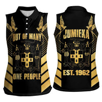 Jamaica Independence Day Women Sleeveless Polo Shirt Out Of Many One People Gold Color