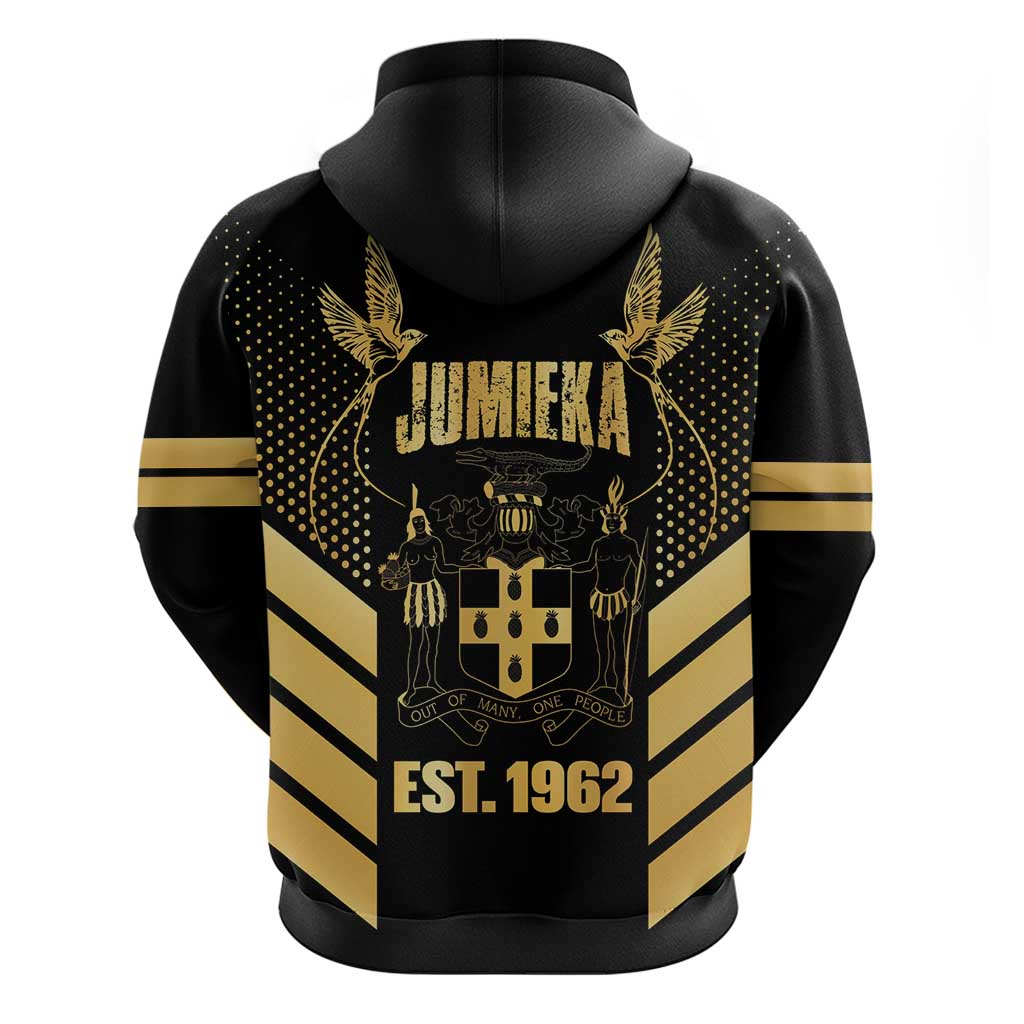 Jamaica Independence Day Zip Hoodie Out Of Many One People Gold Color