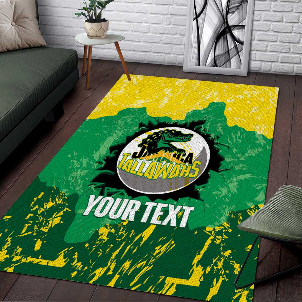 Custom Jamaica Cricket Area Rug Go Champions Tallawahs Grunge Style