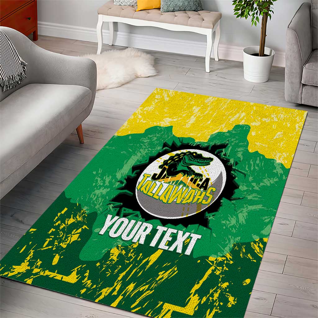 Custom Jamaica Cricket Area Rug Go Champions Tallawahs Grunge Style