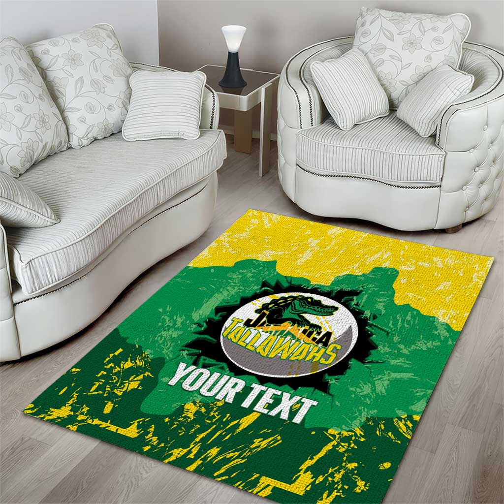 Custom Jamaica Cricket Area Rug Go Champions Tallawahs Grunge Style