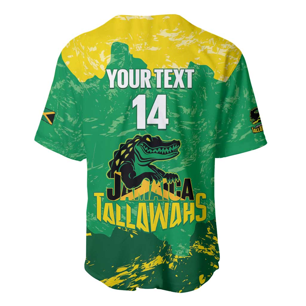 Custom Jamaica Cricket Baseball Jersey Go Champions Tallawahs Grunge Style