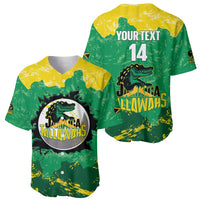 Custom Jamaica Cricket Baseball Jersey Go Champions Tallawahs Grunge Style