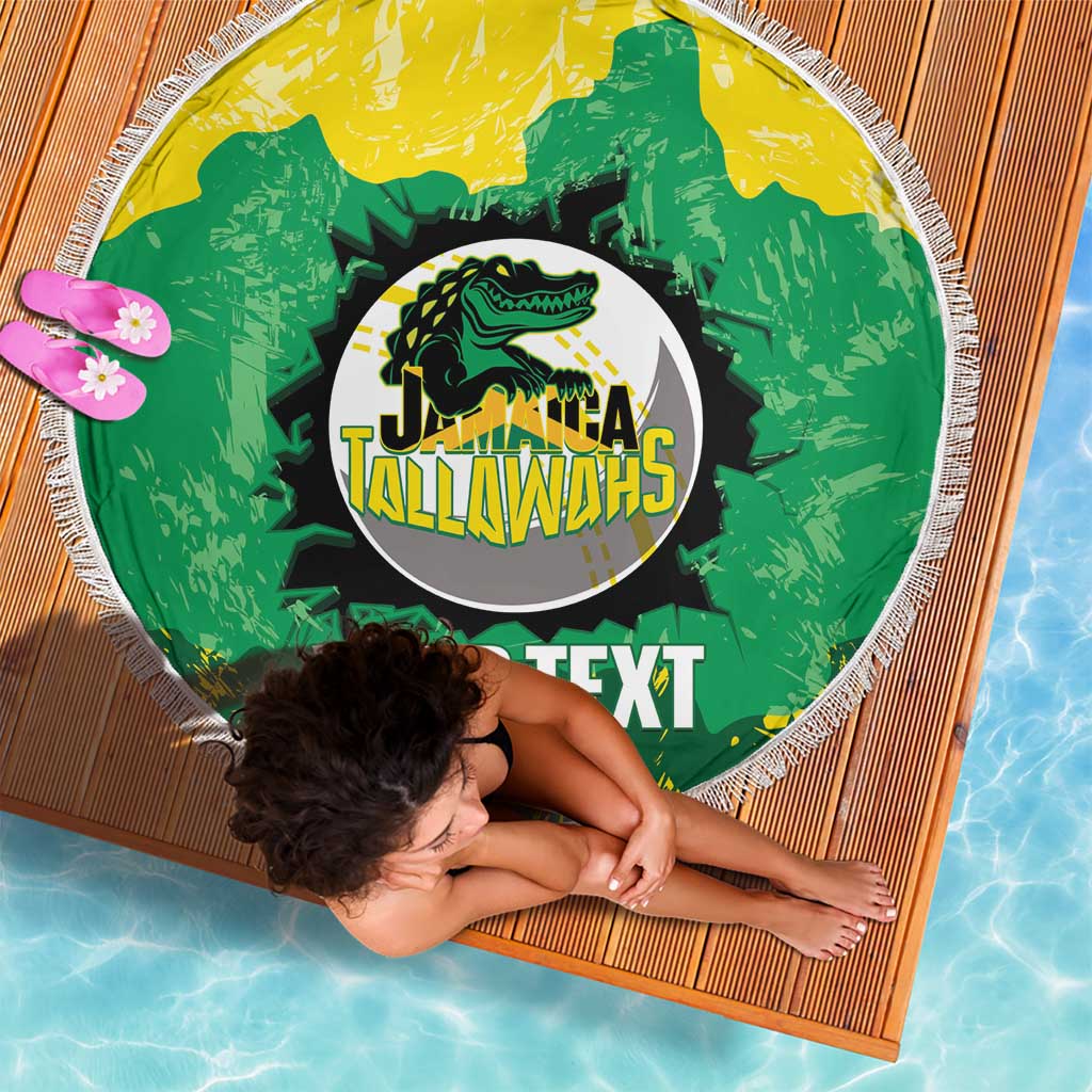 Custom Jamaica Cricket Beach Blanket Go Champions Tallawahs Grunge Style