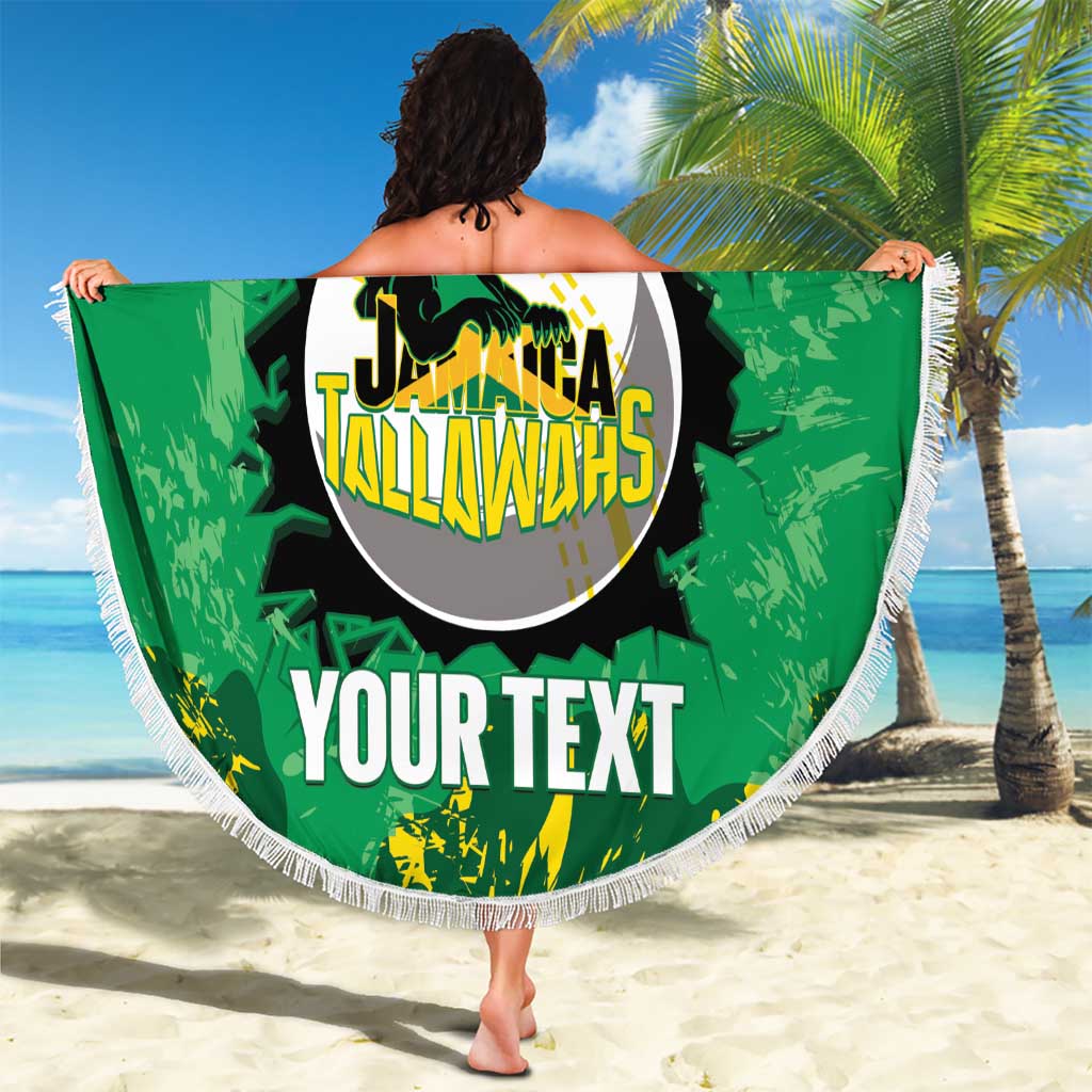 Custom Jamaica Cricket Beach Blanket Go Champions Tallawahs Grunge Style