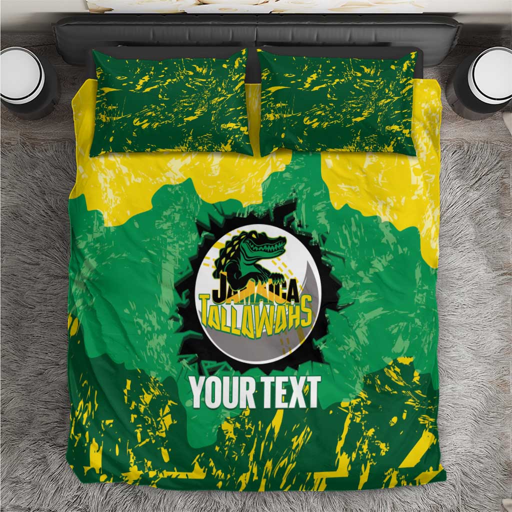 Custom Jamaica Cricket Bedding Set Go Champions Tallawahs Grunge Style