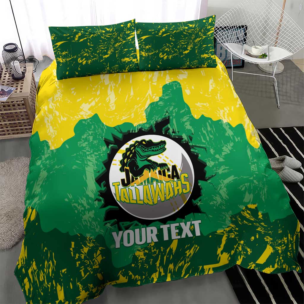 Custom Jamaica Cricket Bedding Set Go Champions Tallawahs Grunge Style