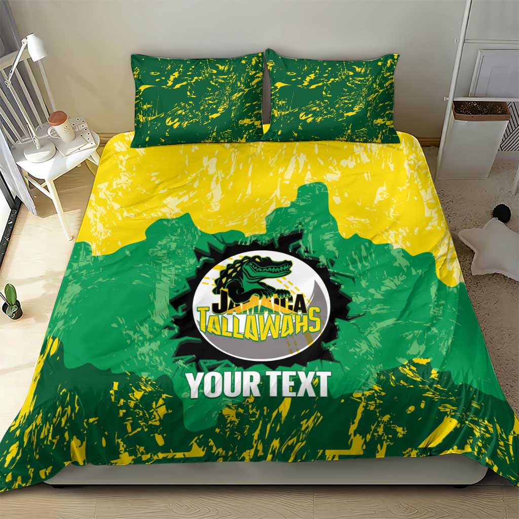 Custom Jamaica Cricket Bedding Set Go Champions Tallawahs Grunge Style