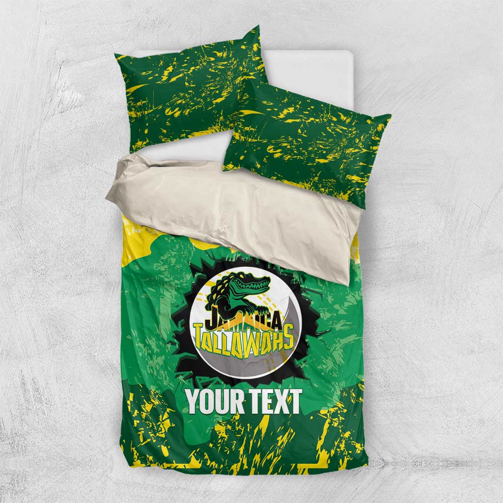 Custom Jamaica Cricket Bedding Set Go Champions Tallawahs Grunge Style