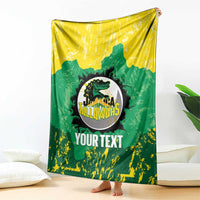 Custom Jamaica Cricket Blanket Go Champions Tallawahs Grunge Style