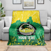 Custom Jamaica Cricket Blanket Go Champions Tallawahs Grunge Style