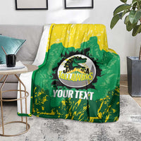 Custom Jamaica Cricket Blanket Go Champions Tallawahs Grunge Style