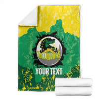 Custom Jamaica Cricket Blanket Go Champions Tallawahs Grunge Style