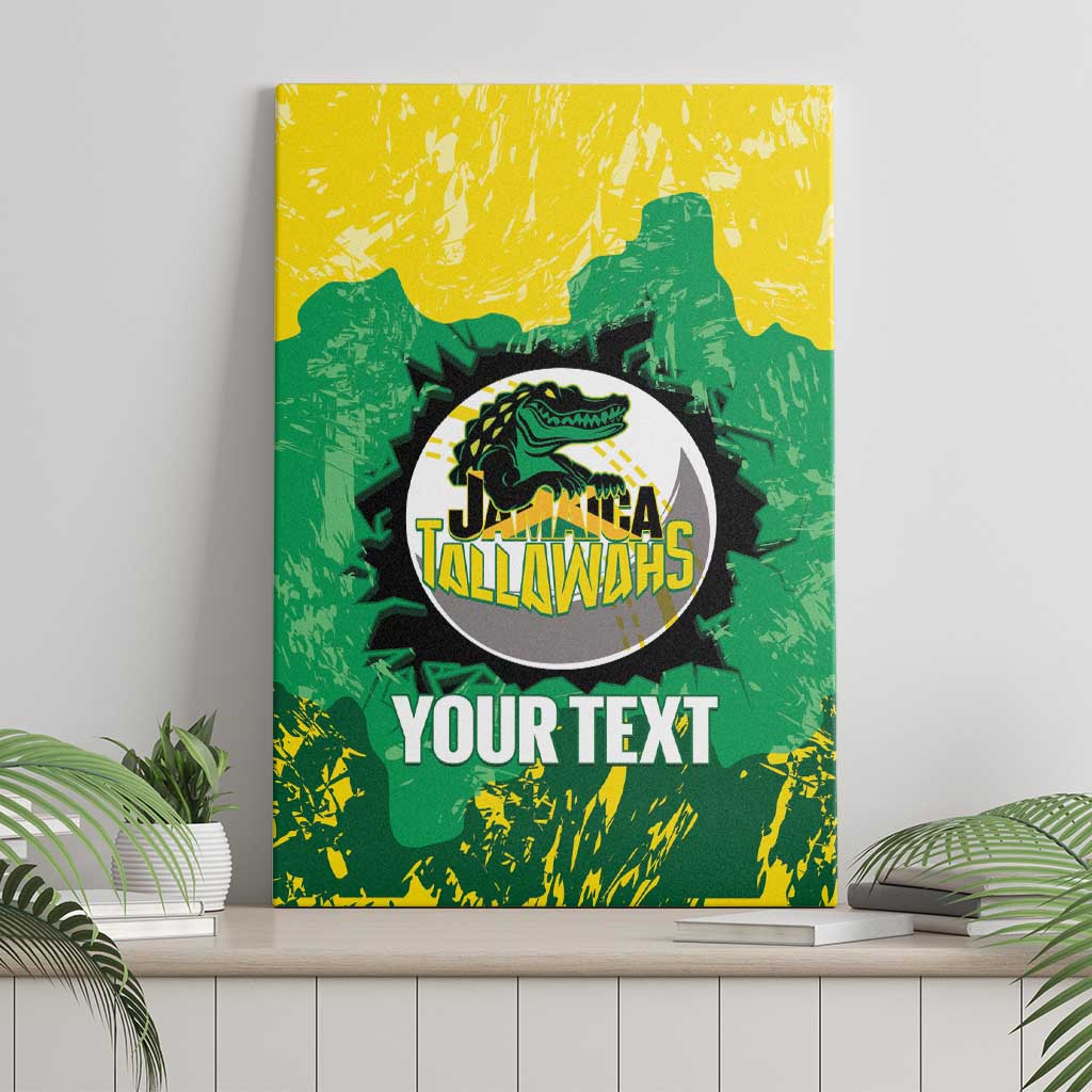 Custom Jamaica Cricket Canvas Wall Art Go Champions Tallawahs Grunge Style