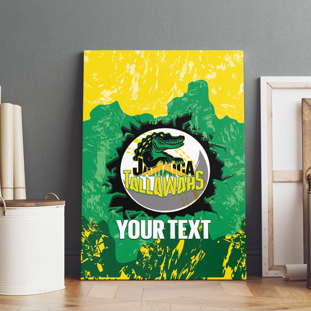 Custom Jamaica Cricket Canvas Wall Art Go Champions Tallawahs Grunge Style