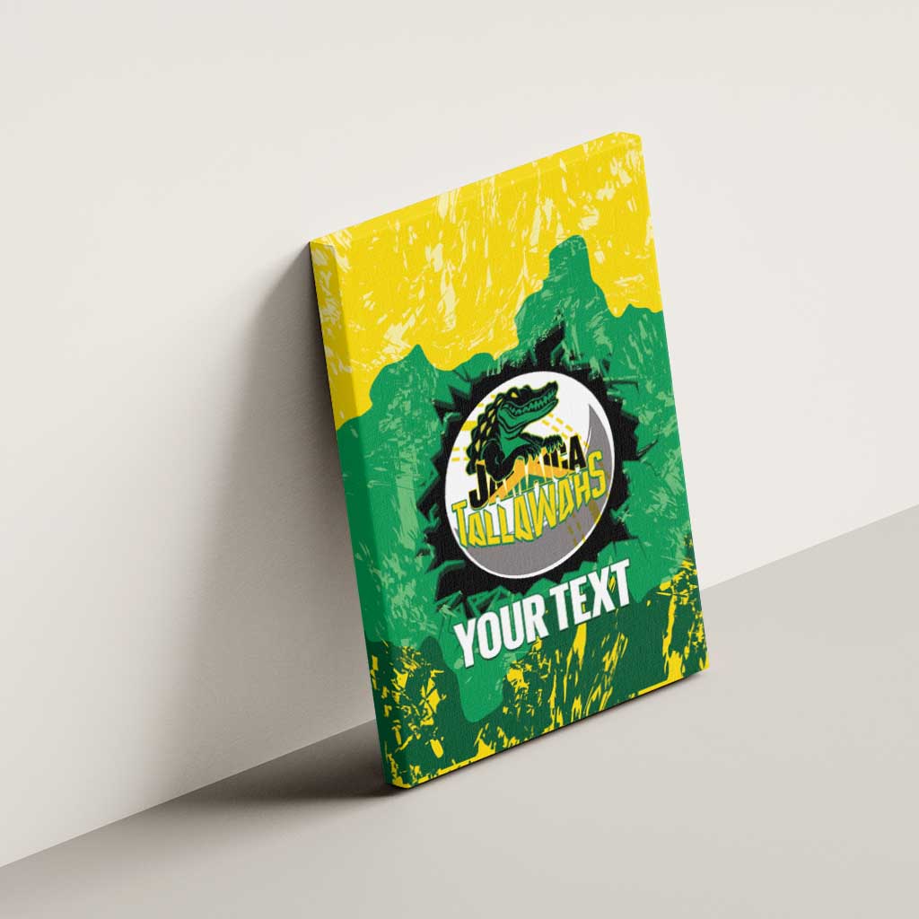 Custom Jamaica Cricket Canvas Wall Art Go Champions Tallawahs Grunge Style