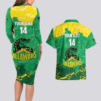 Custom Jamaica Cricket Couples Matching Long Sleeve Bodycon Dress and Hawaiian Shirt Go Champions Tallawahs Grunge Style