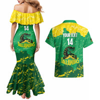 Custom Jamaica Cricket Couples Matching Mermaid Dress and Hawaiian Shirt Go Champions Tallawahs Grunge Style