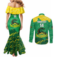 Custom Jamaica Cricket Couples Matching Mermaid Dress and Long Sleeve Button Shirt Go Champions Tallawahs Grunge Style