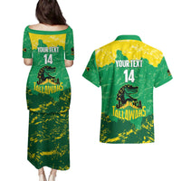 Custom Jamaica Cricket Couples Matching Puletasi and Hawaiian Shirt Go Champions Tallawahs Grunge Style