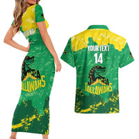 Custom Jamaica Cricket Couples Matching Short Sleeve Bodycon Dress and Hawaiian Shirt Go Champions Tallawahs Grunge Style