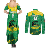 Custom Jamaica Cricket Couples Matching Summer Maxi Dress and Long Sleeve Button Shirt Go Champions Tallawahs Grunge Style