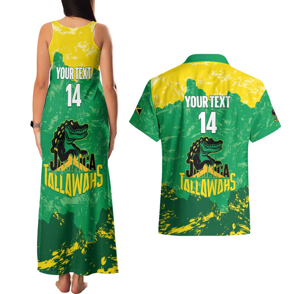 Custom Jamaica Cricket Couples Matching Tank Maxi Dress and Hawaiian Shirt Go Champions Tallawahs Grunge Style