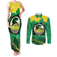 Custom Jamaica Cricket Couples Matching Tank Maxi Dress and Long Sleeve Button Shirt Go Champions Tallawahs Grunge Style