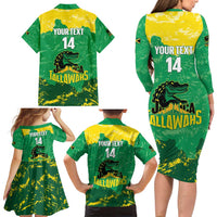 Custom Jamaica Cricket Family Matching Long Sleeve Bodycon Dress and Hawaiian Shirt Go Champions Tallawahs Grunge Style