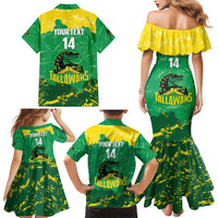 Custom Jamaica Cricket Family Matching Mermaid Dress and Hawaiian Shirt Go Champions Tallawahs Grunge Style