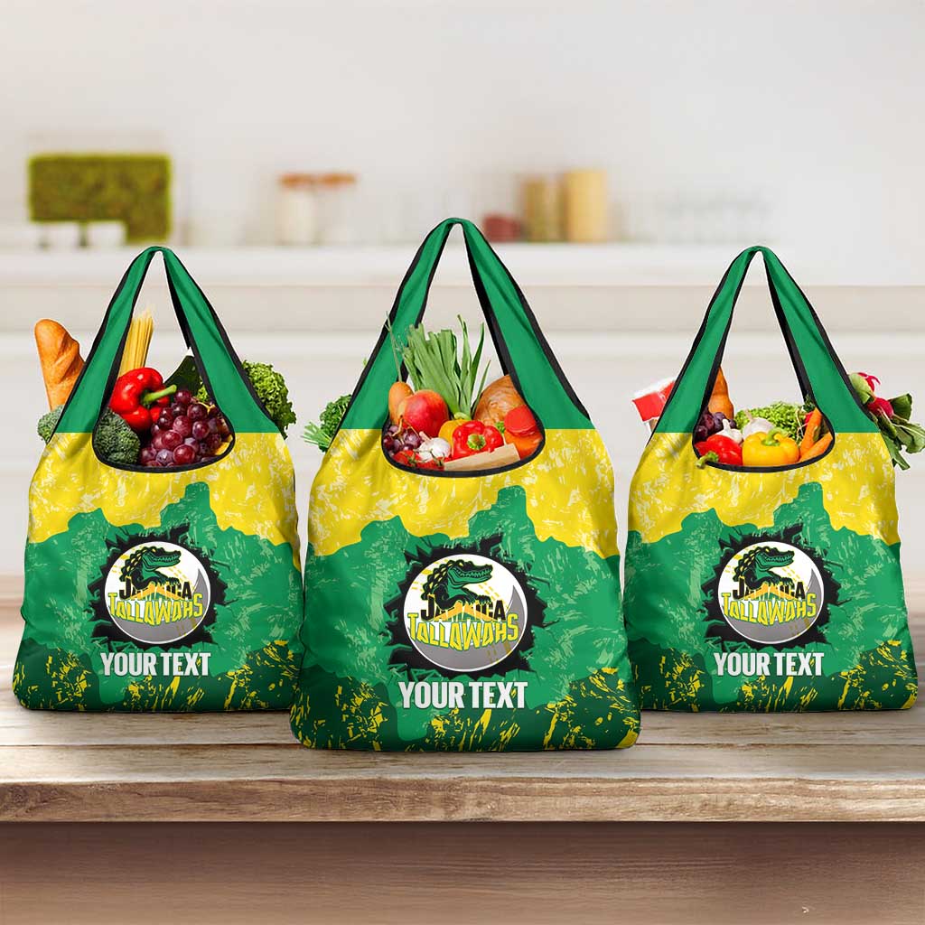 Custom Jamaica Cricket Grocery Bag Go Champions Tallawahs Grunge Style