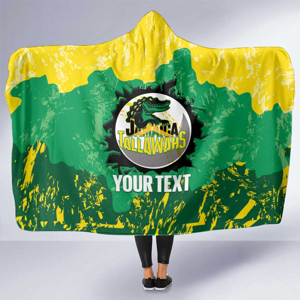Custom Jamaica Cricket Hooded Blanket Go Champions Tallawahs Grunge Style