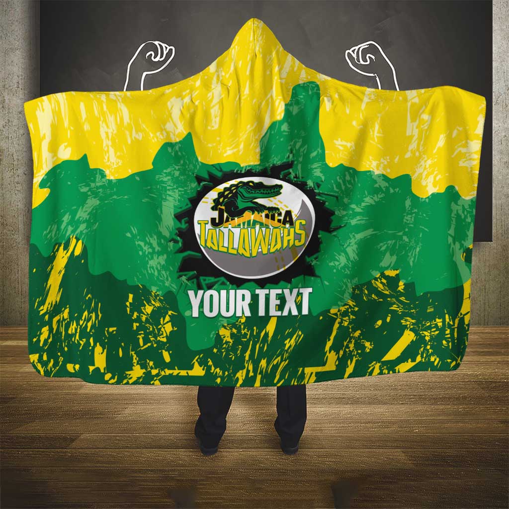 Custom Jamaica Cricket Hooded Blanket Go Champions Tallawahs Grunge Style