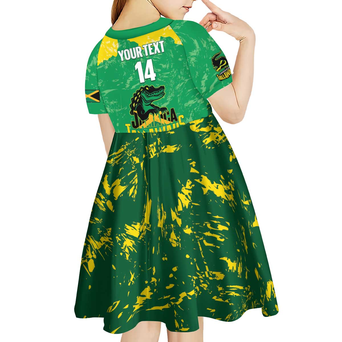 Custom Jamaica Cricket Kid Short Sleeve Dress Go Champions Tallawahs Grunge Style