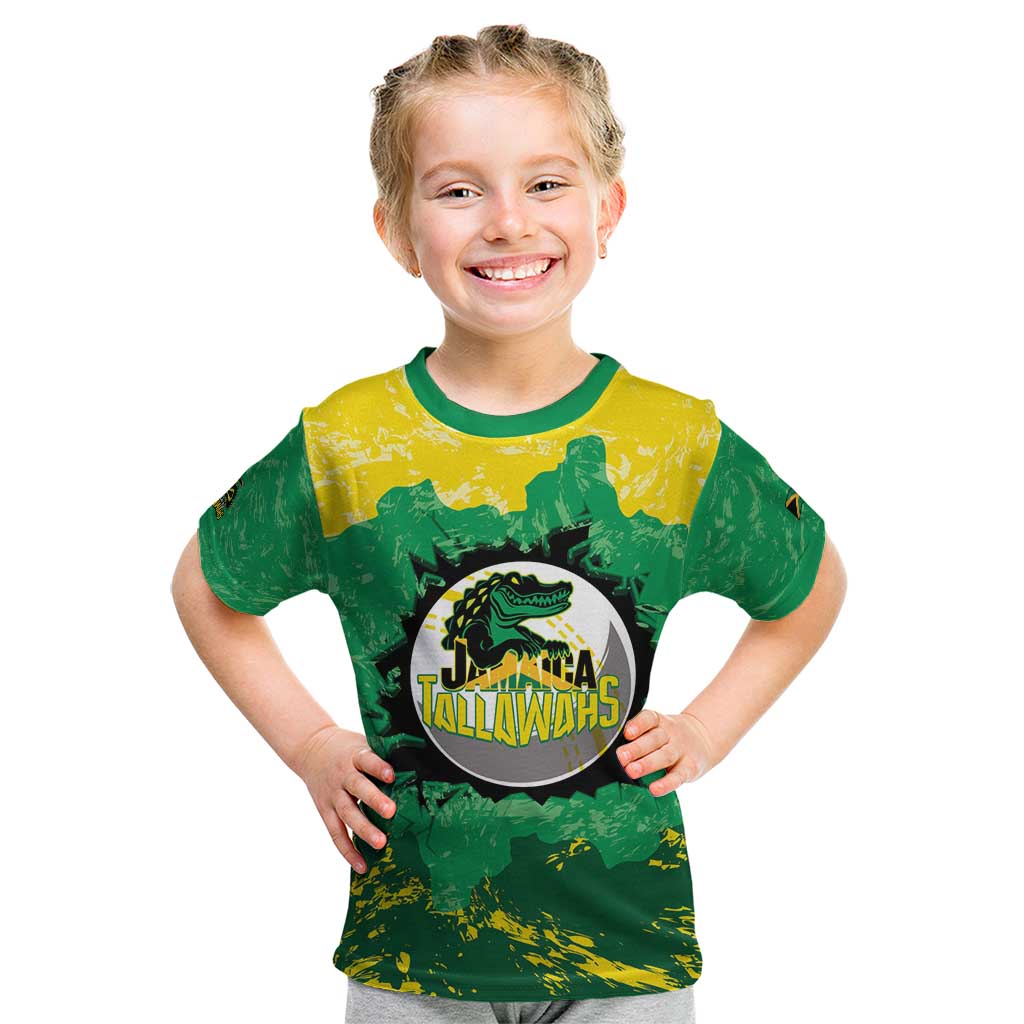 Custom Jamaica Cricket Kid T Shirt Go Champions Tallawahs Grunge Style