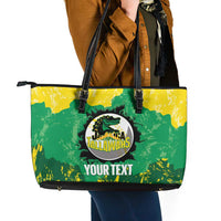 Custom Jamaica Cricket Leather Tote Bag Go Champions Tallawahs Grunge Style