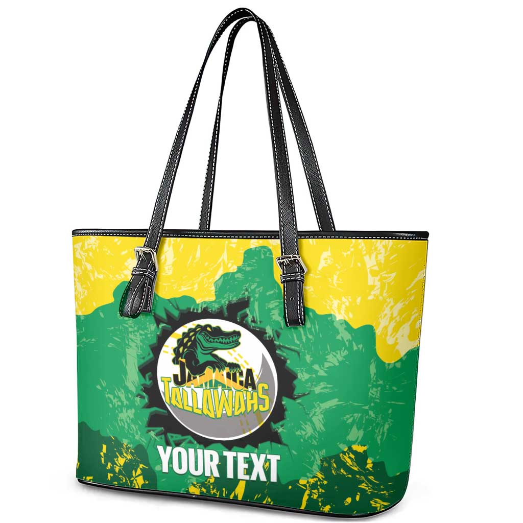 Custom Jamaica Cricket Leather Tote Bag Go Champions Tallawahs Grunge Style