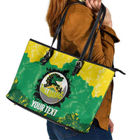 Custom Jamaica Cricket Leather Tote Bag Go Champions Tallawahs Grunge Style